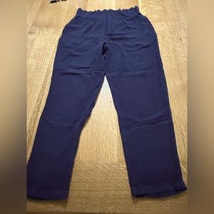 Paper& Crane Pants Women’s Paper Bag Waist Large Navy Ankle Small Cuff